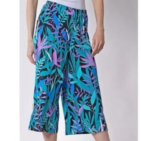 Bob Mackie washable, art, Tropical Print Women's Culottes. Medium - Picture 1 of 8